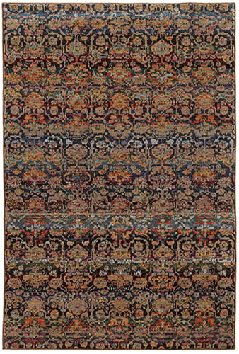 3' 3" X  5' 2" Casual Multi/ Blue Rectangle Rug