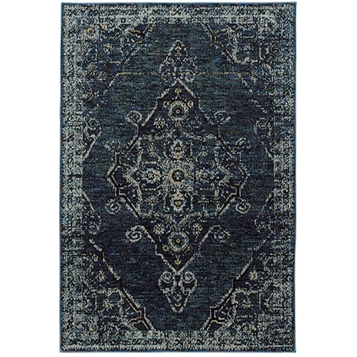 Oriental Weavers Andorra 7'10" X 10'10" Casual Blue/ Blue Rectangle R