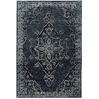 8' 6" X 11' 7" Casual Blue/ Blue Rectangle Rug