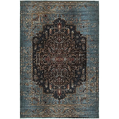 9'10" X 12'10" Traditional Blue/ Navy Rectan