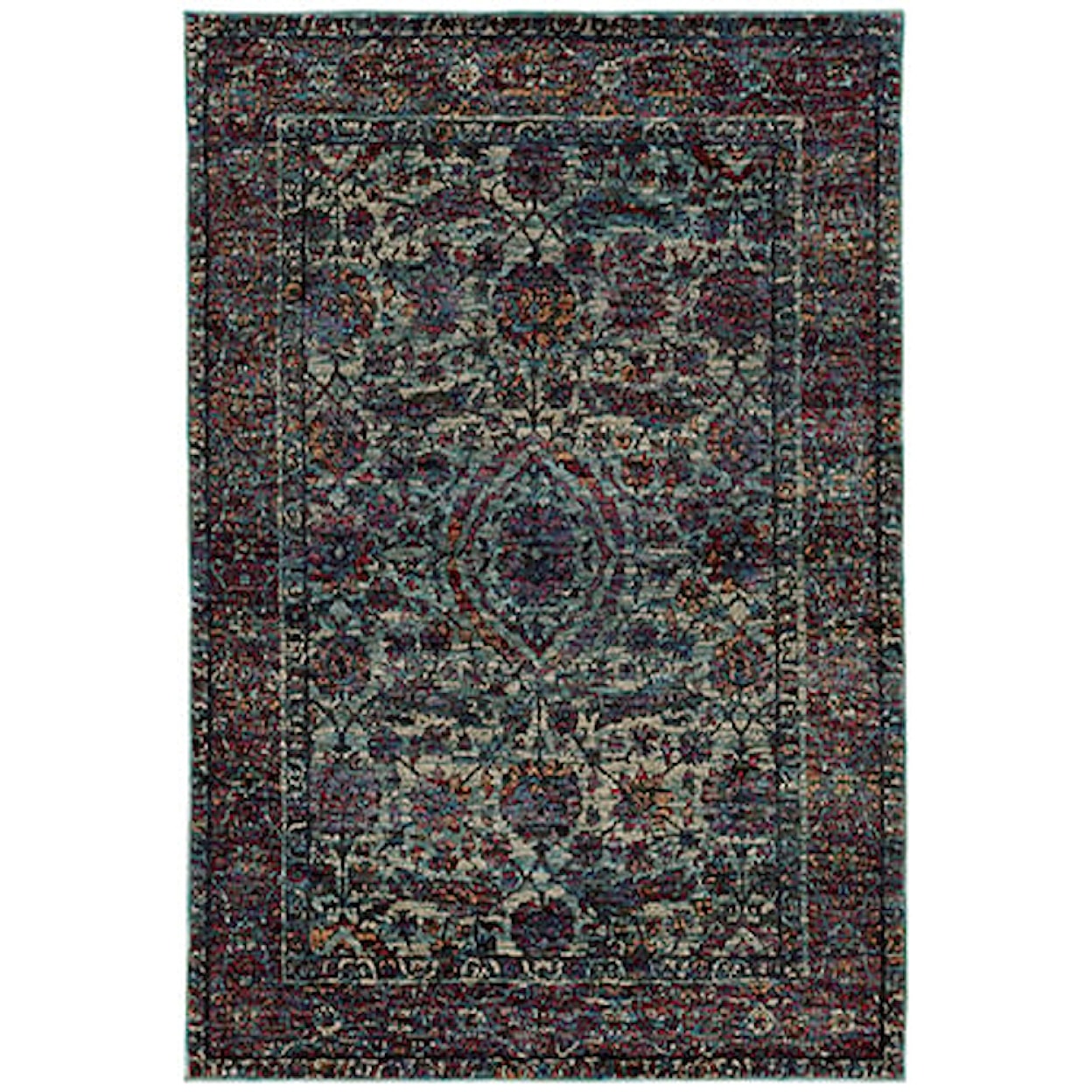 Oriental Weavers Andorra 3' 3" X  5' 2" Casual Blue/ Purple Rectangle