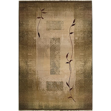 8' Casual Green/ Beige Square Rug