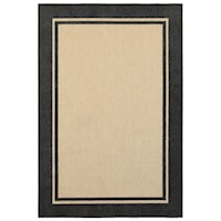 6' 7" X  9' 6" Outdoor Sand/ Charcoal Rectangle Rug