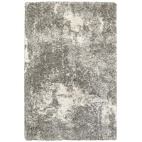 9'10" X 12'10" Shag Grey/ Ivory Rectangle Rug