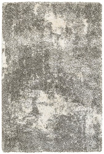 3'10" X  5' 5" Shag Grey/ Ivory Rectangle Rug