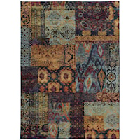 8' 6" X 11' 7" Casual Multi/ Blue Rectangle Rug