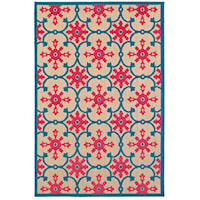 7'10" X 10'10" Outdoor Sand/ Pink Rectangle Rug