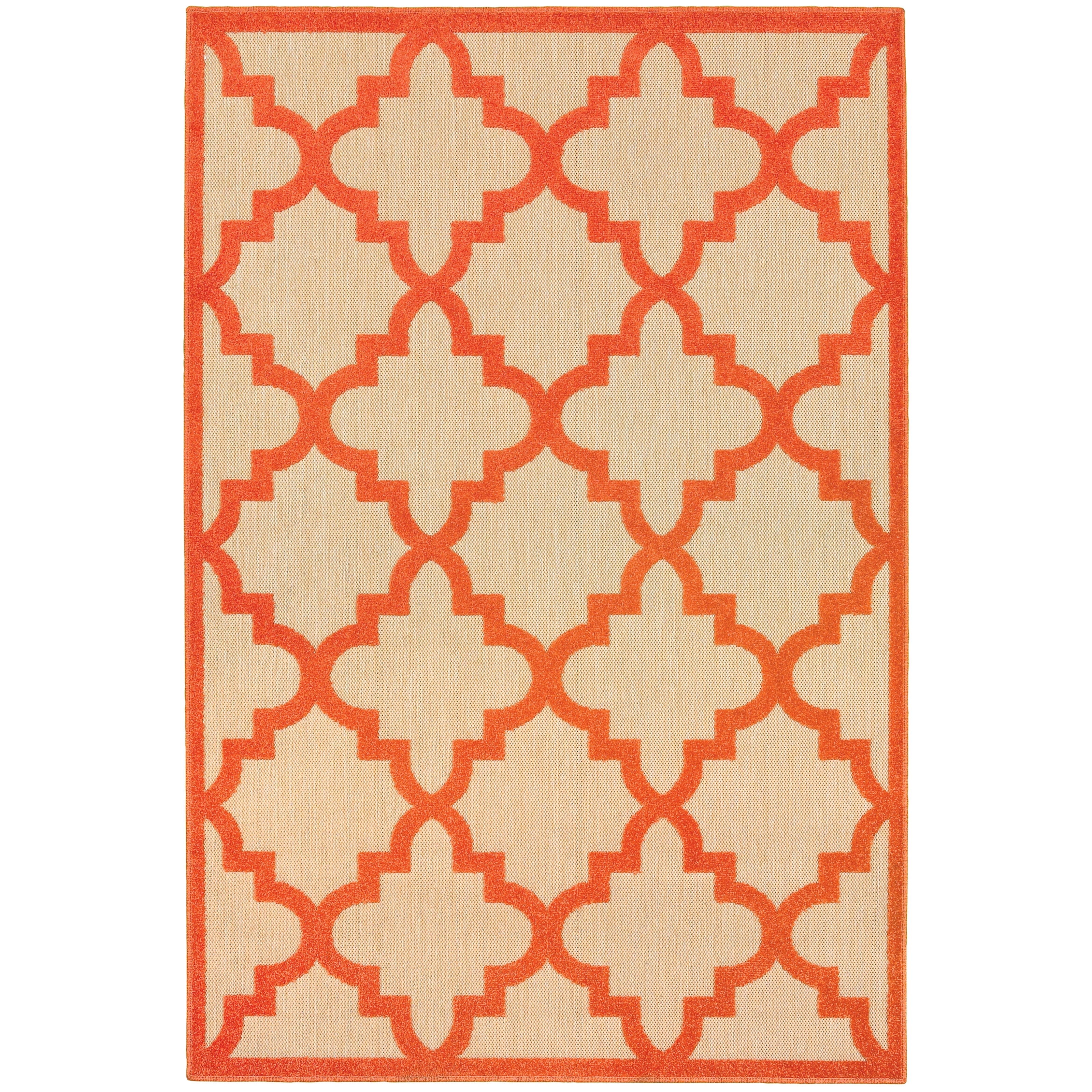 5' 3" X  7' 6" Outdoor Sand/ Orange Rectangl