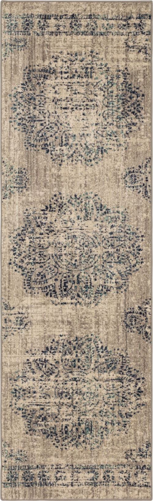 Dharma Medallion Indigo 2' 4" X 7' 10" Area Rug
