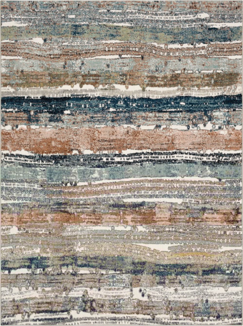 Colorful Waves Robin's Egg Blue 5' 3" X 7' 10" Area Rug