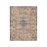 Haykota Terracotta/rust Blue 5' x 8' Area Rug