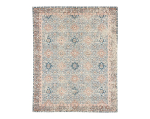 Hazega Blue/Rose 5' X 8' Area Rug
