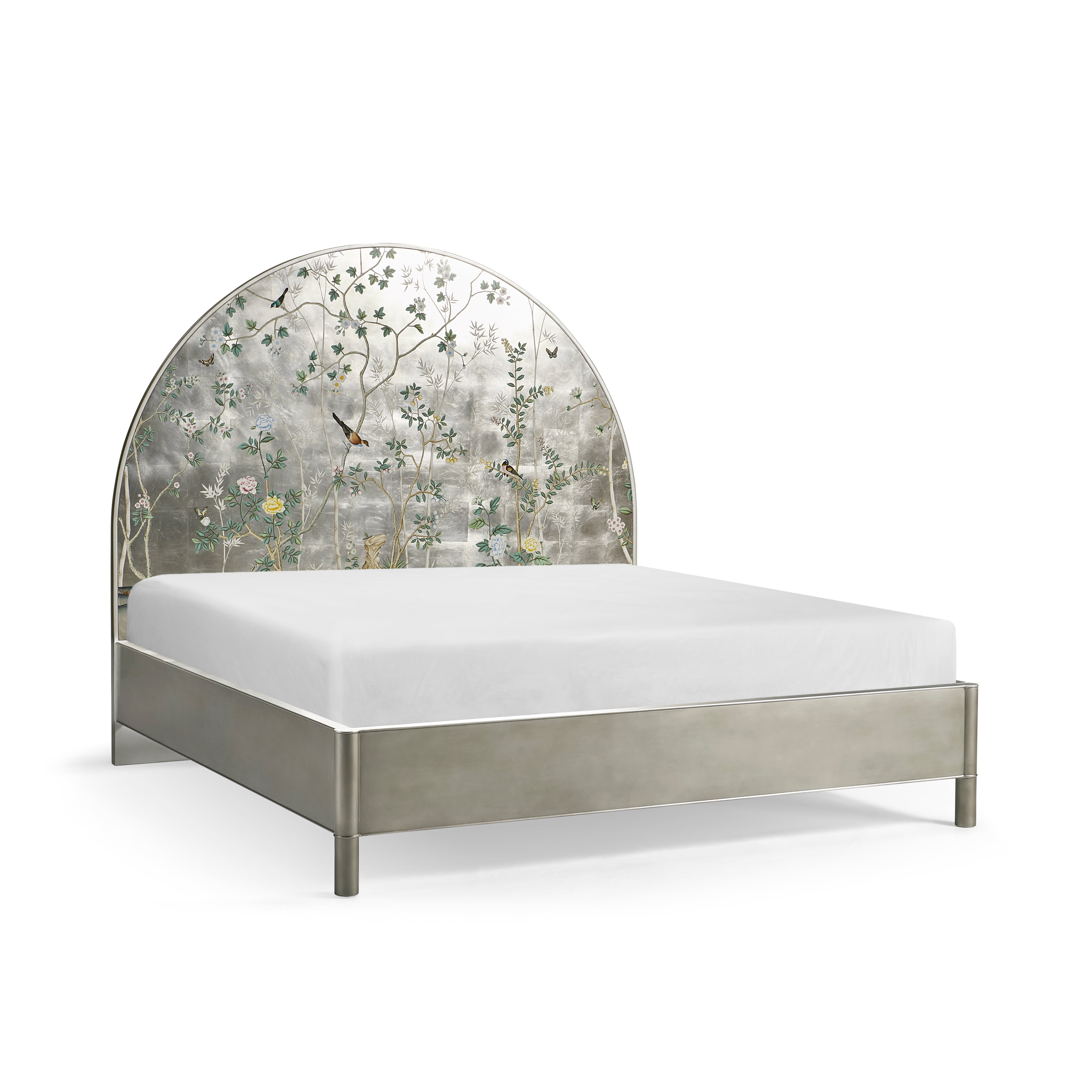 Shimmering Moon Half Round King Panel Bed