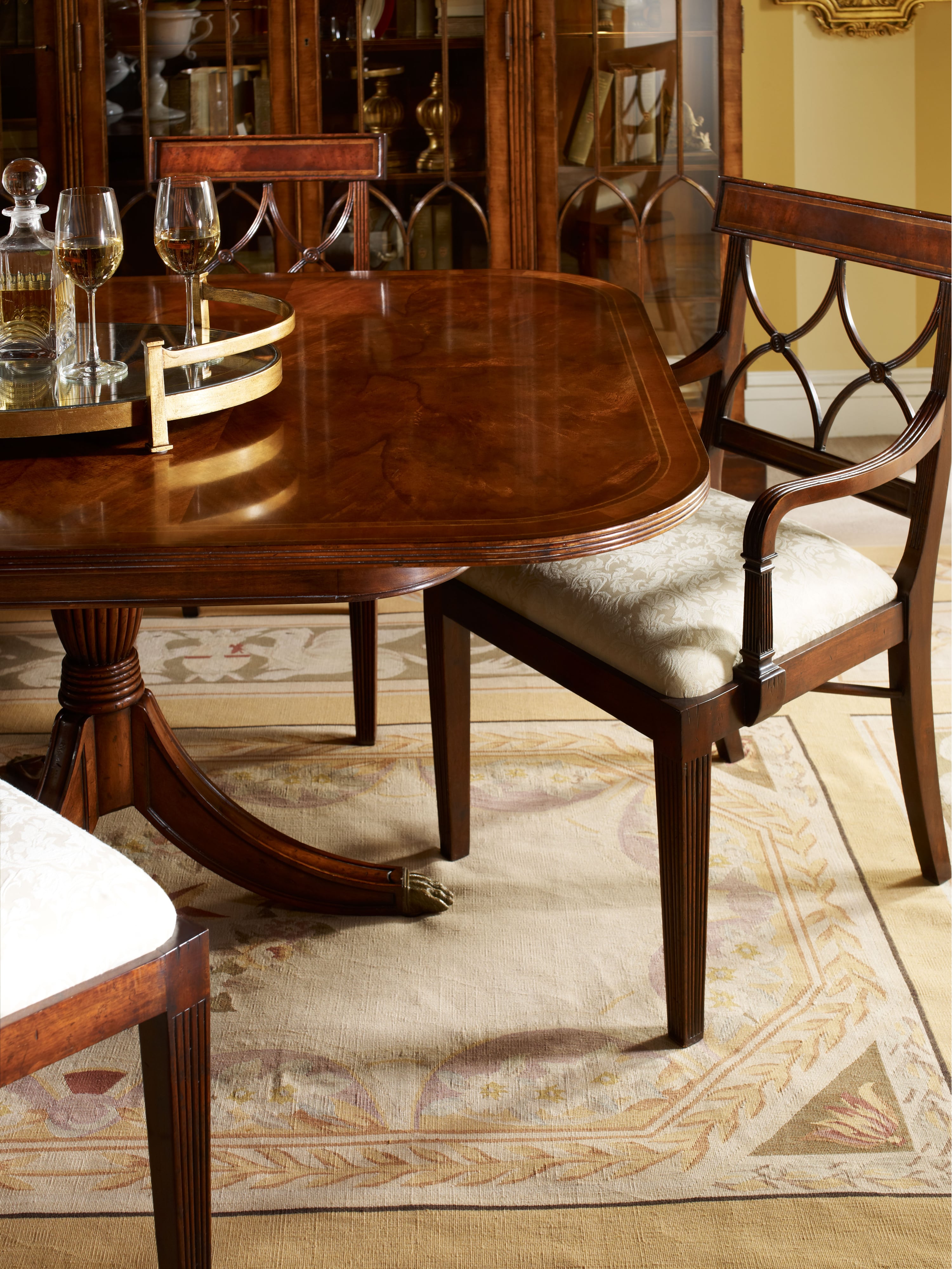 Regency Mahogany Curved Back Arm Chair