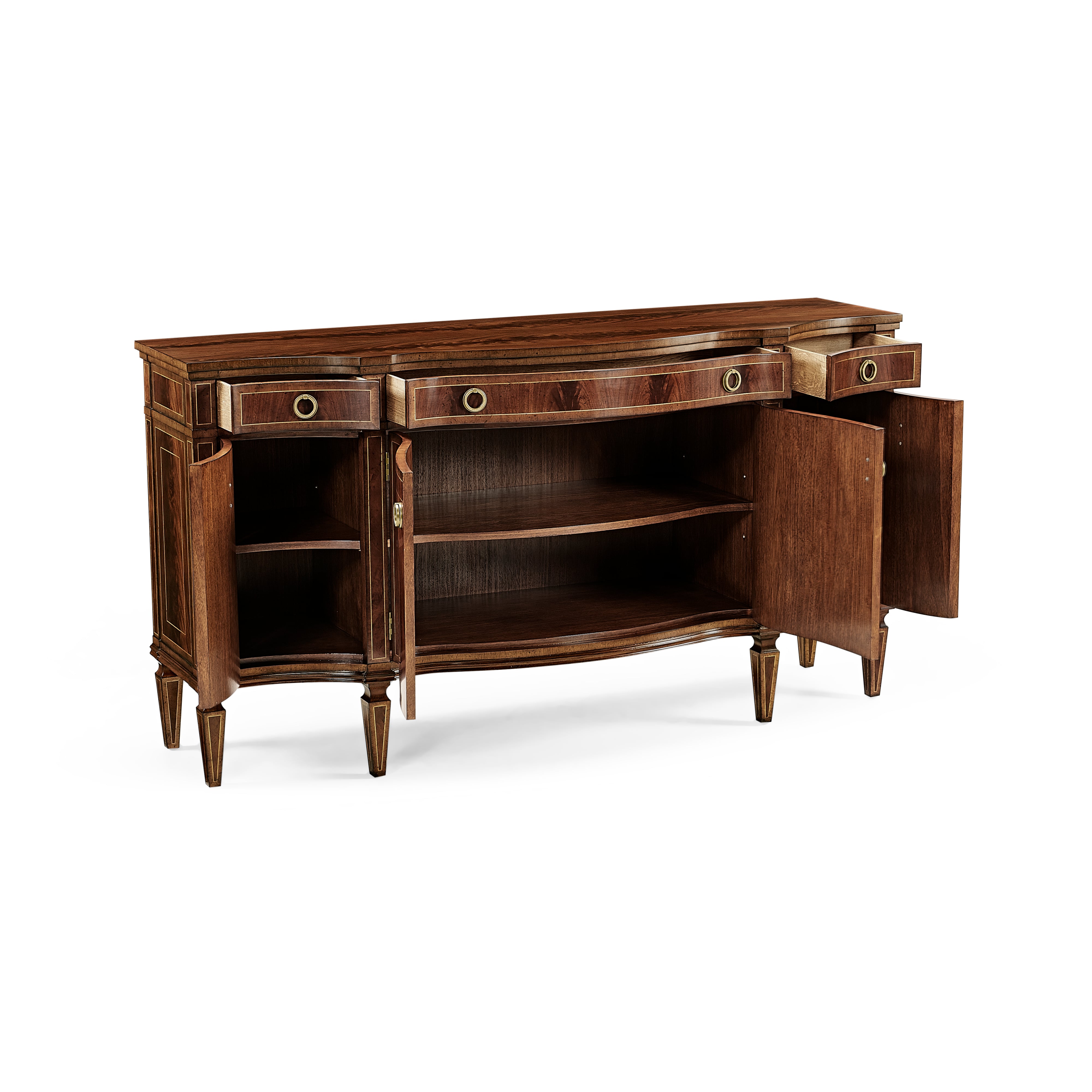 Serpentine Mahogany Credenza