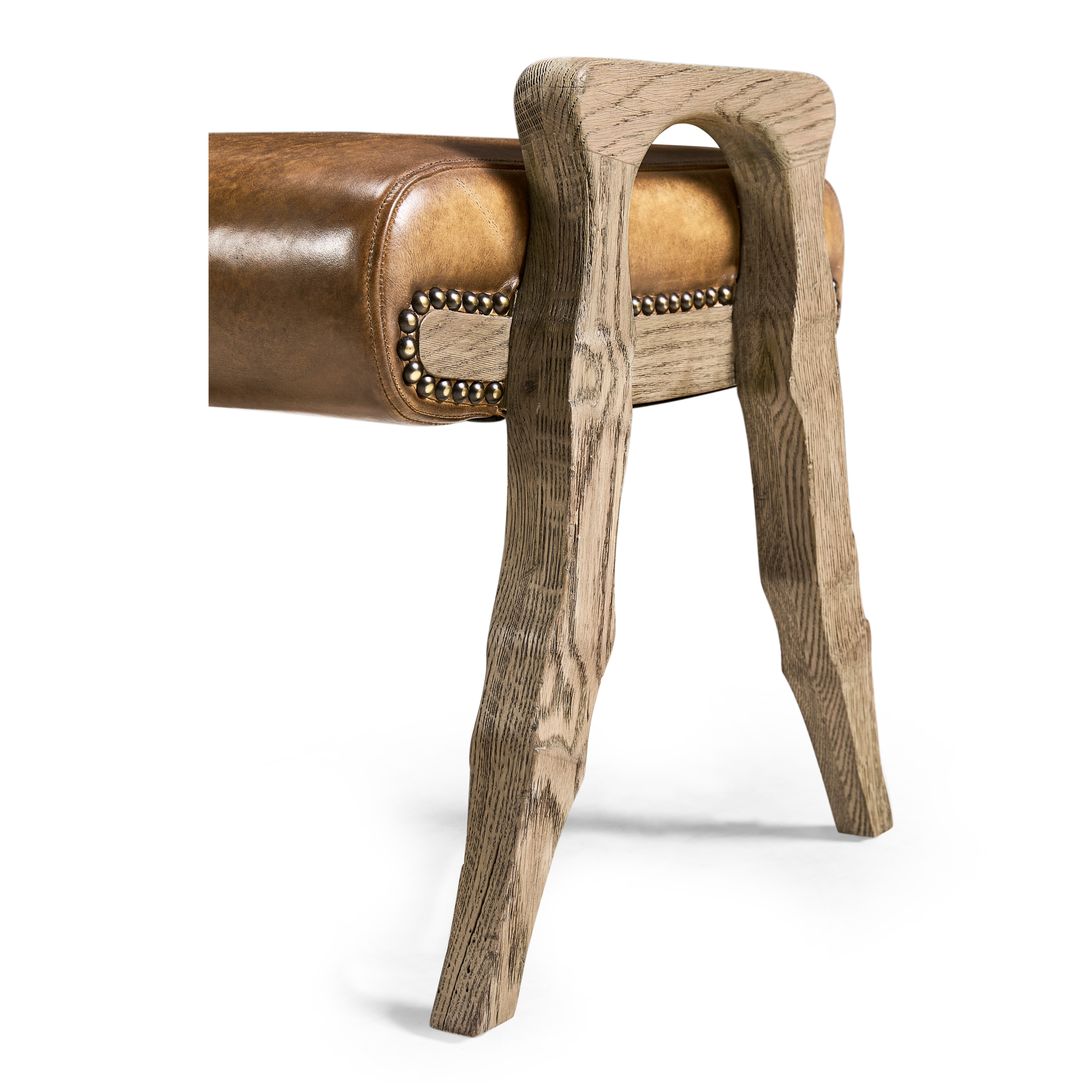 Jonathan Charles Echo Canyon Leather Footstool