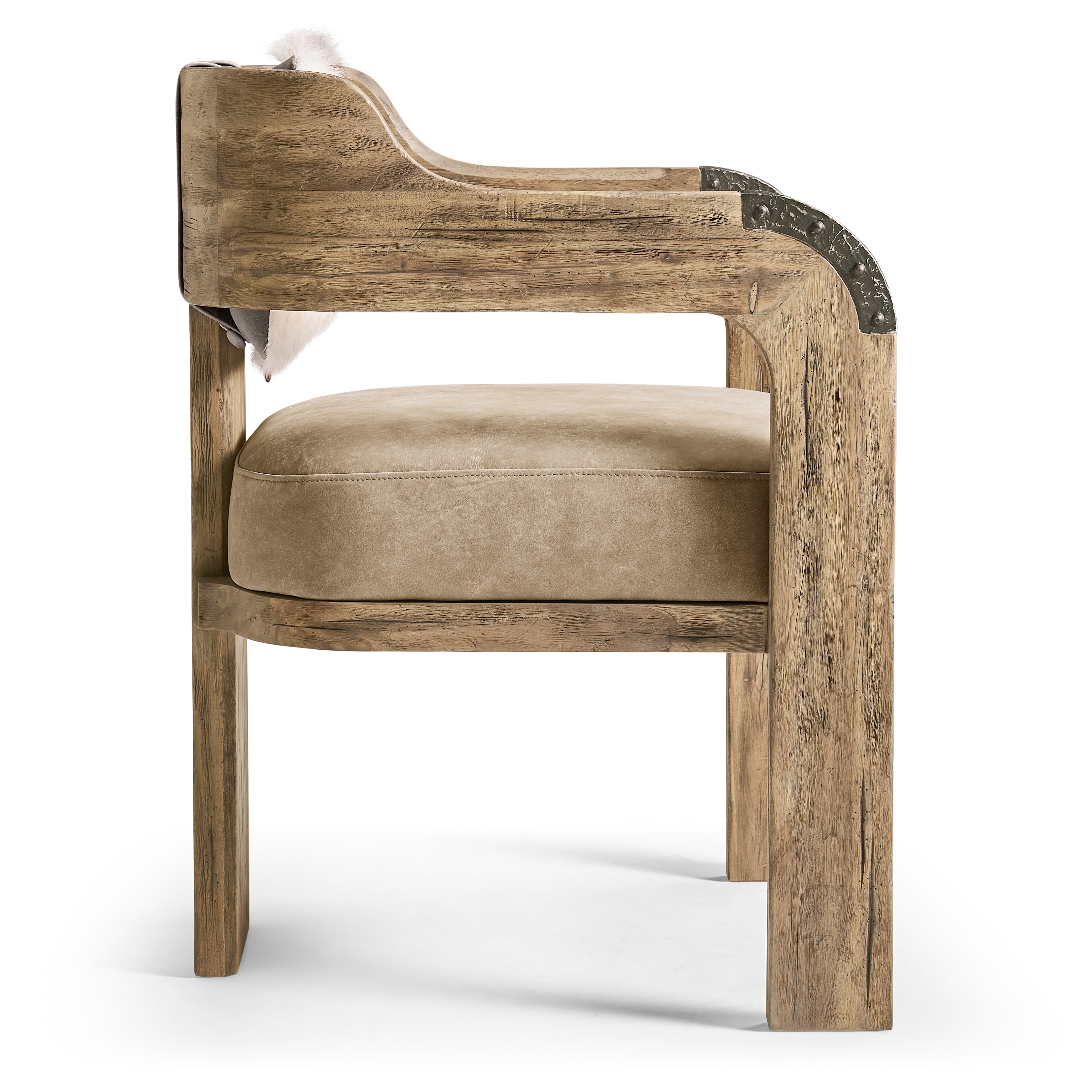 Jonathan Charles Stone Ridge Leather & Hide Arm Chair