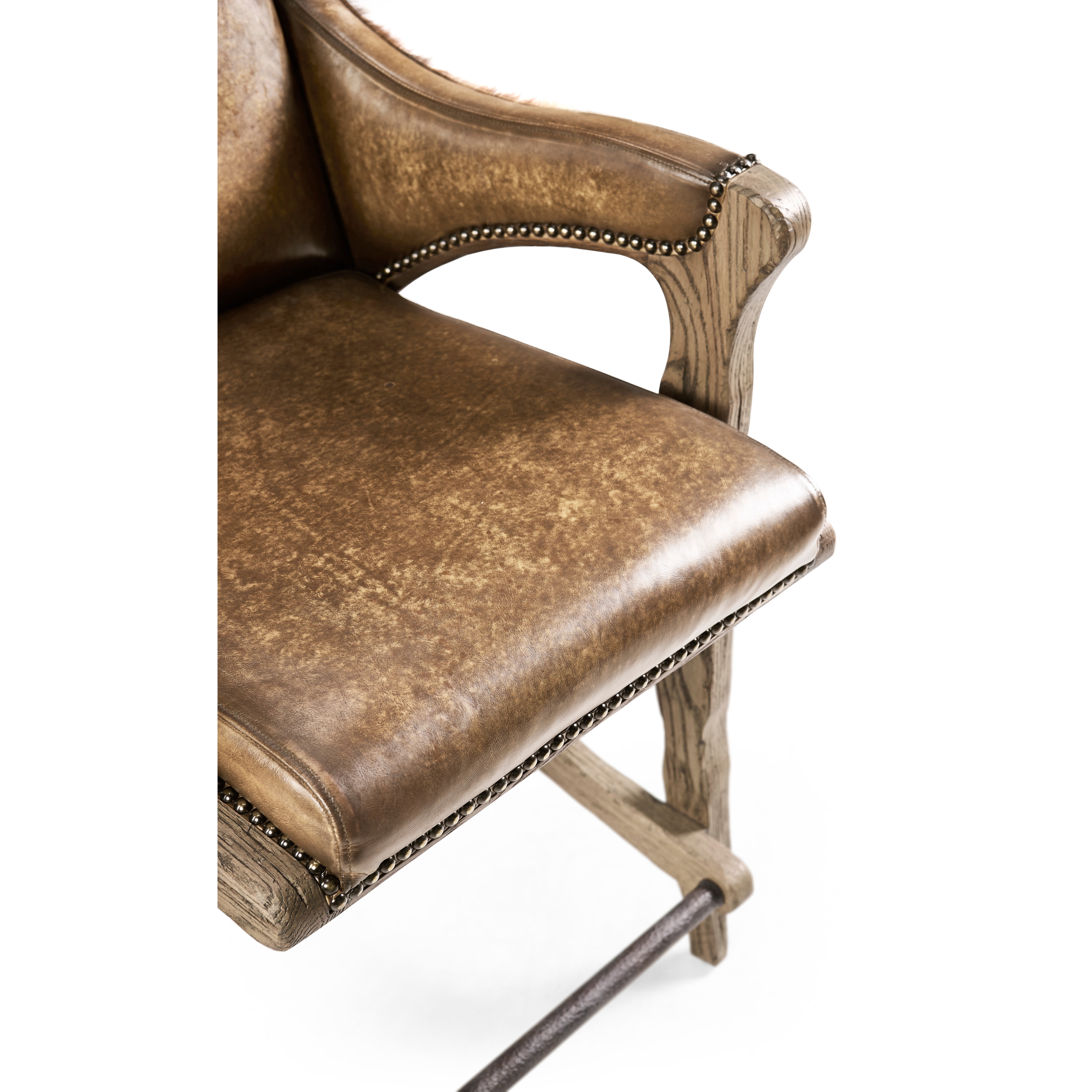 Jonathan Charles Echo Canyon Leather & Hide Counter Stool