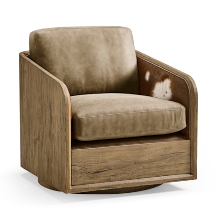Leather & Hide Swivel Occasional Chair
