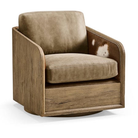 Leather & Hide Swivel Occasional Chair