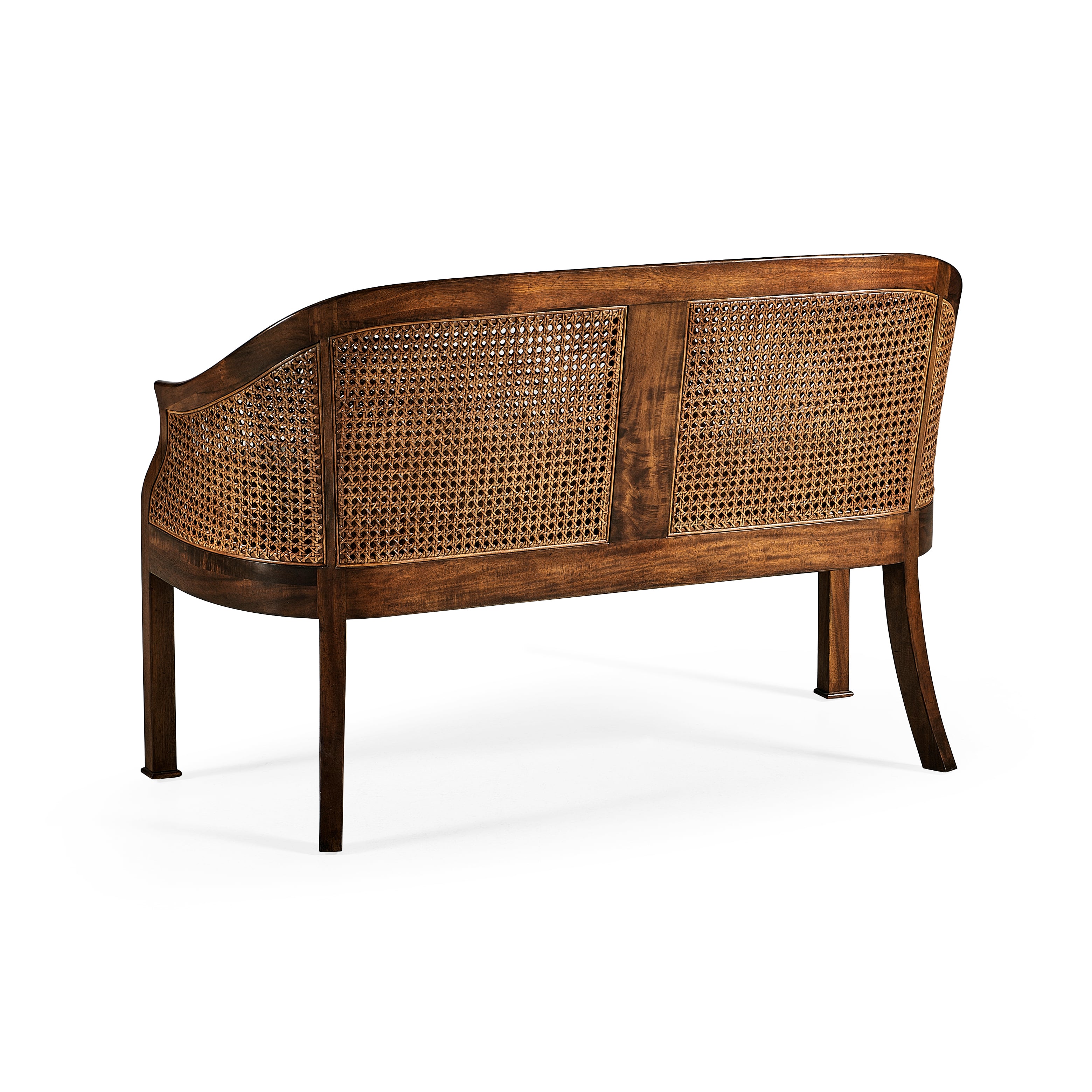 Walnut 2-Seater Salon Settee Cane Back