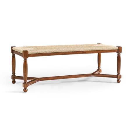 Two Seat Stool with Rushed Seat