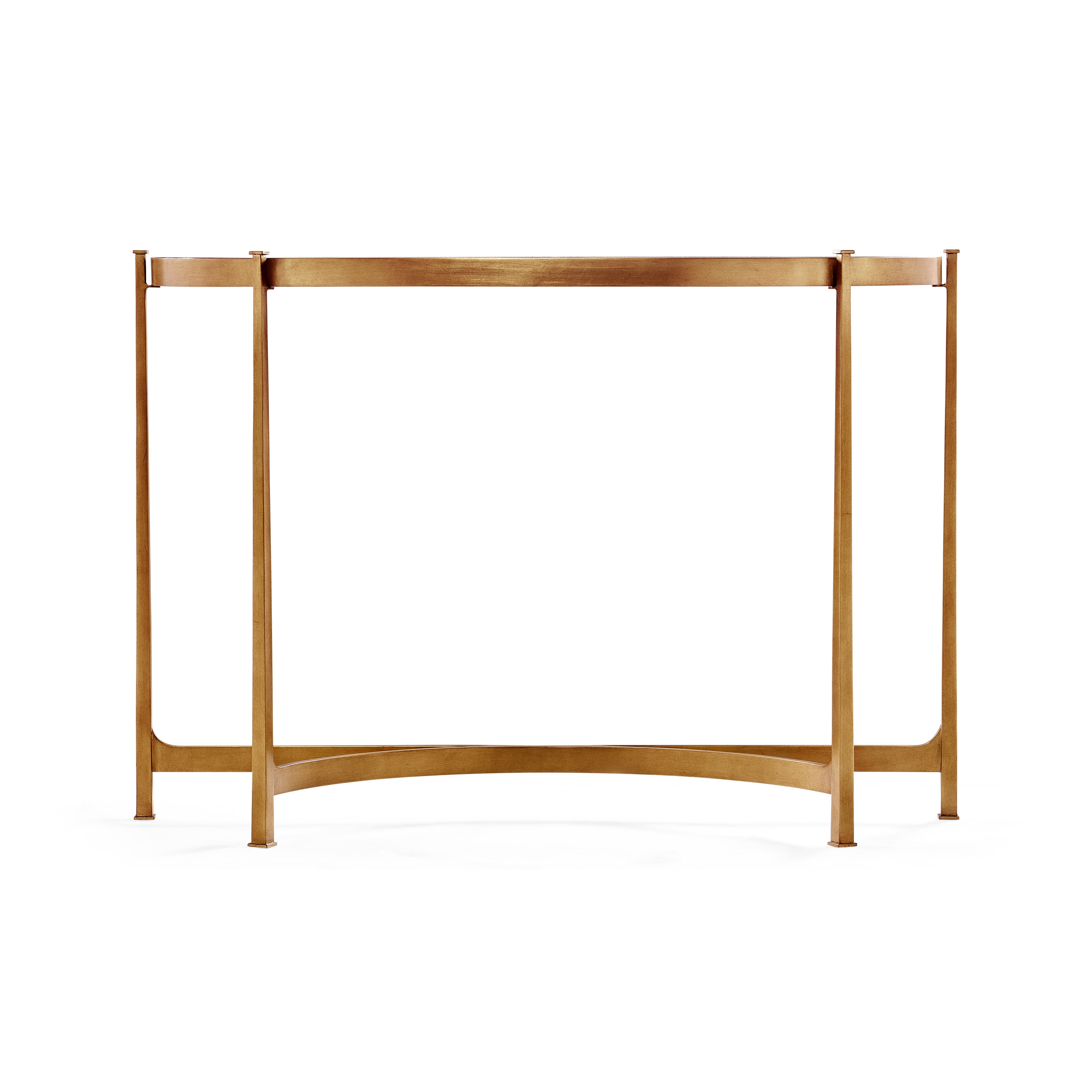 Églomisé &amp; Gilded Iron Demilune Console