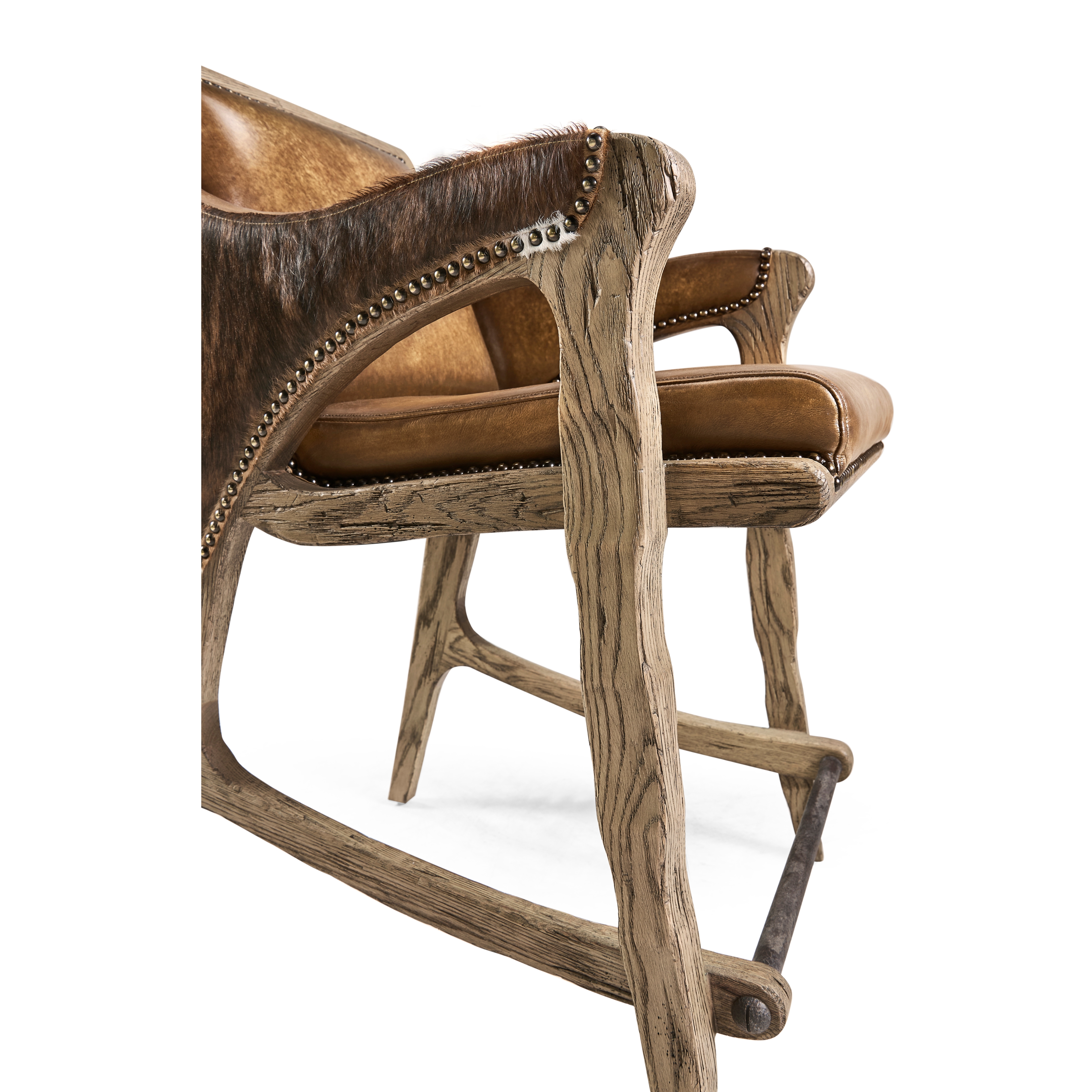 Jonathan Charles Echo Canyon Leather & Hide Counter Stool