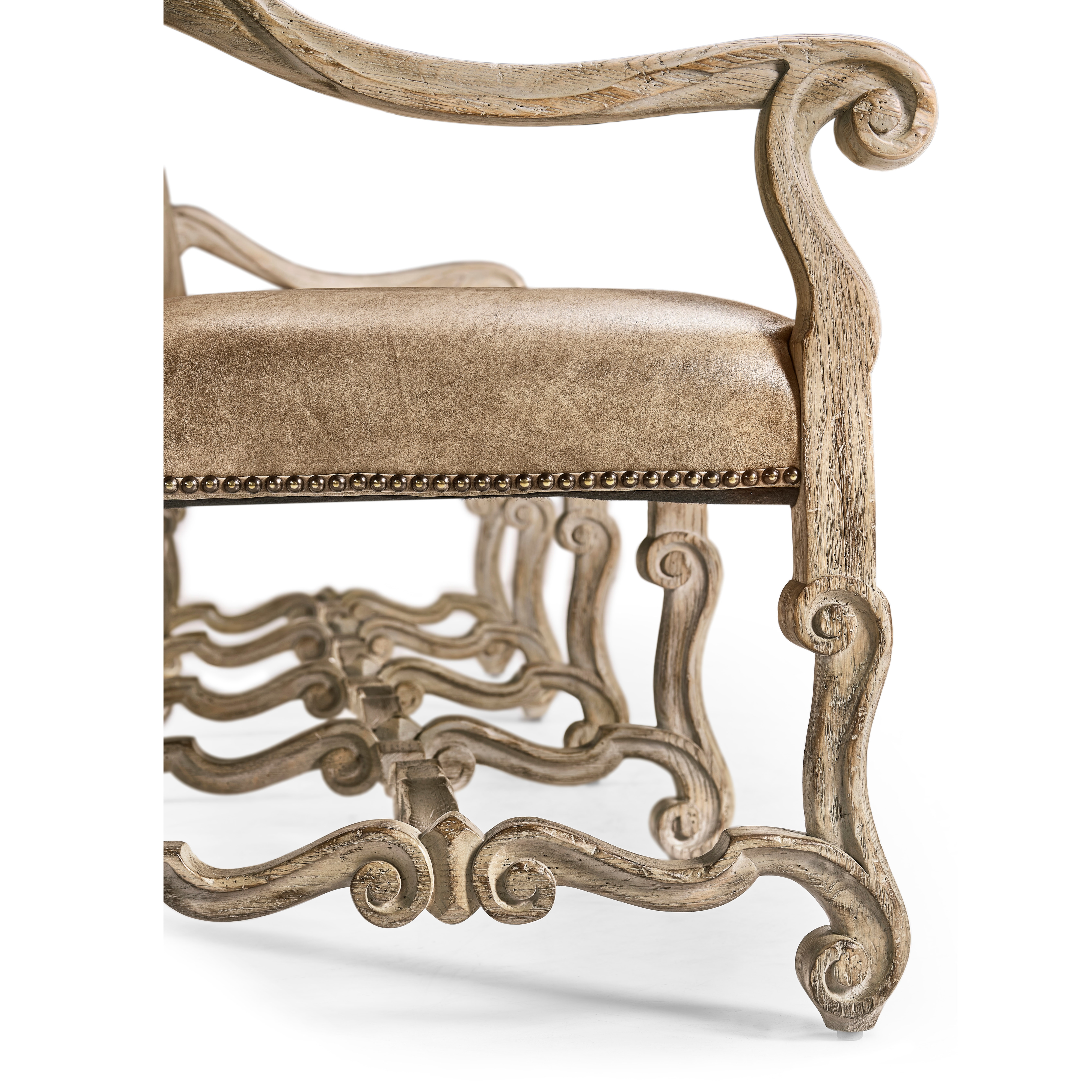 Jonathan Charles Sagehill Leather Banquette Bench