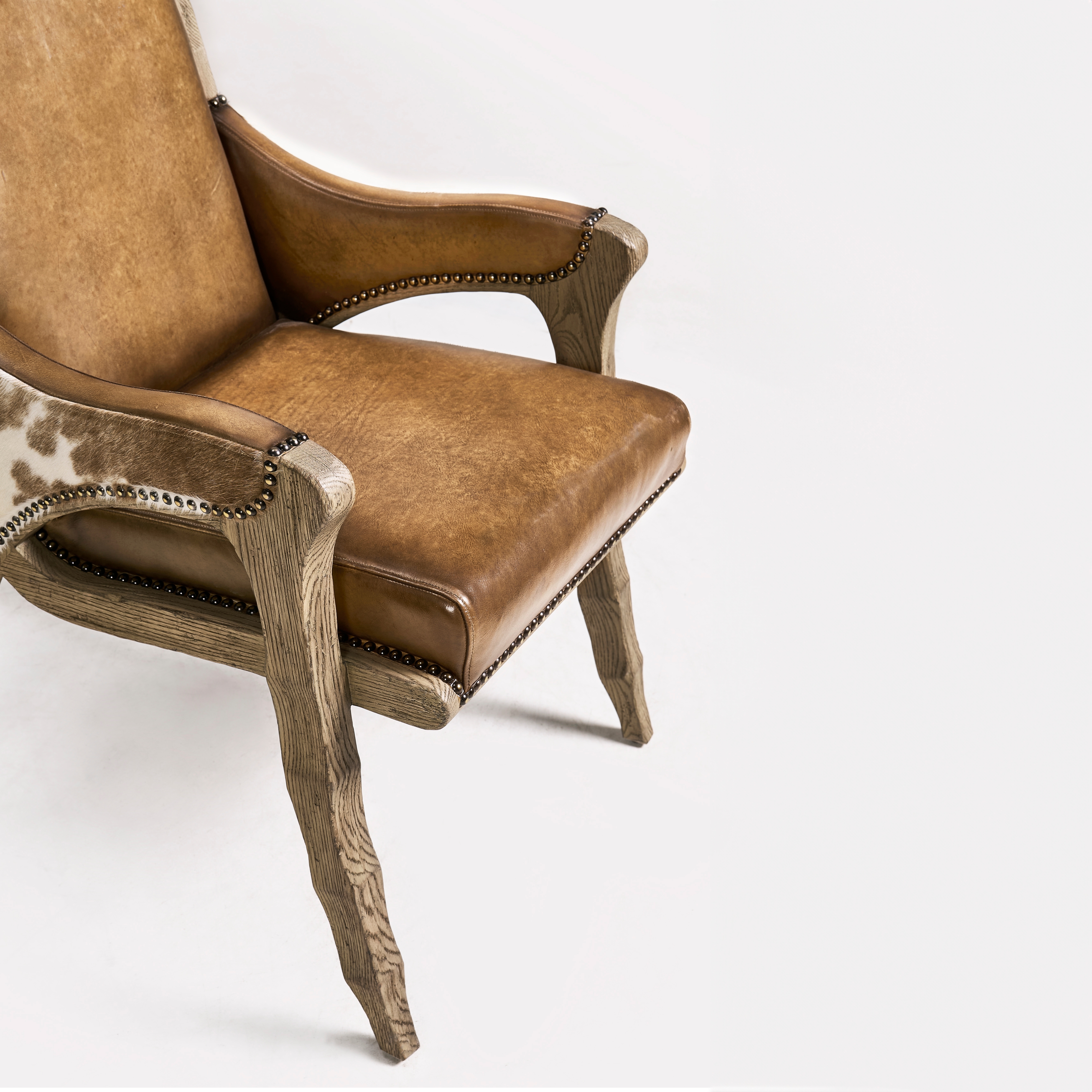 Jonathan Charles Echo Canyon Leather & Hide Arm Chair