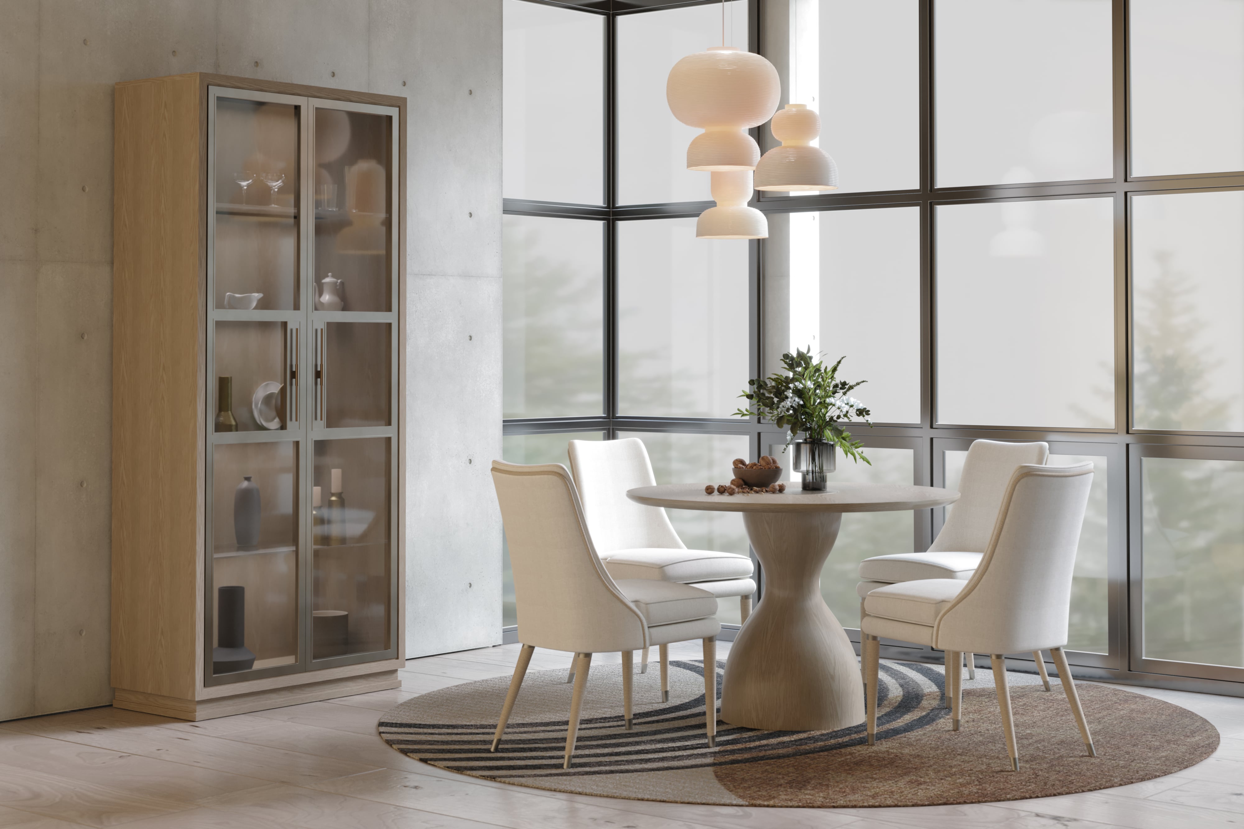 Jonathan Charles Water Shoal Linen & Grass Cloth Chair (Set of 2)