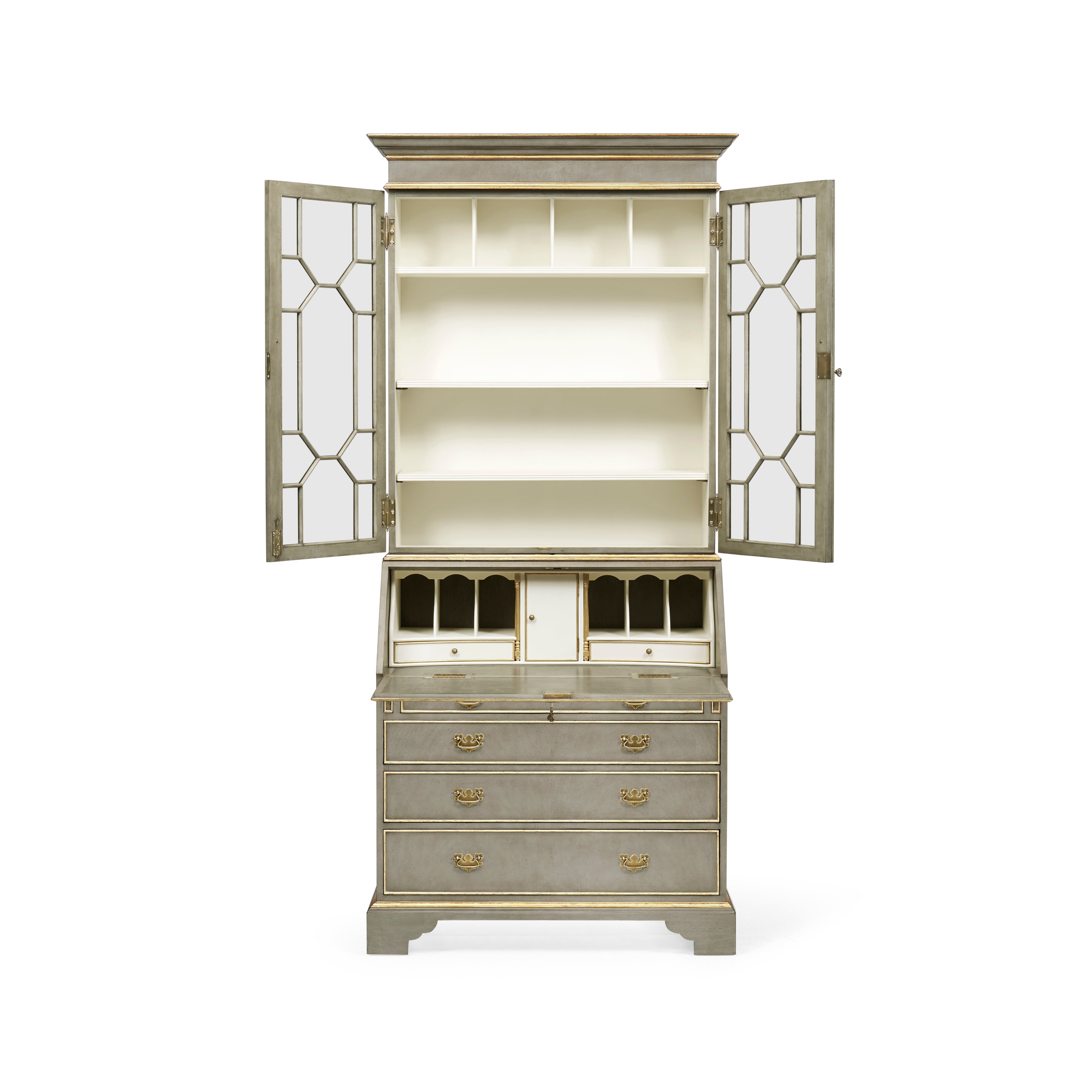 Jonathan Charles JC Traditional Georgian Grey & Gilded Secretary