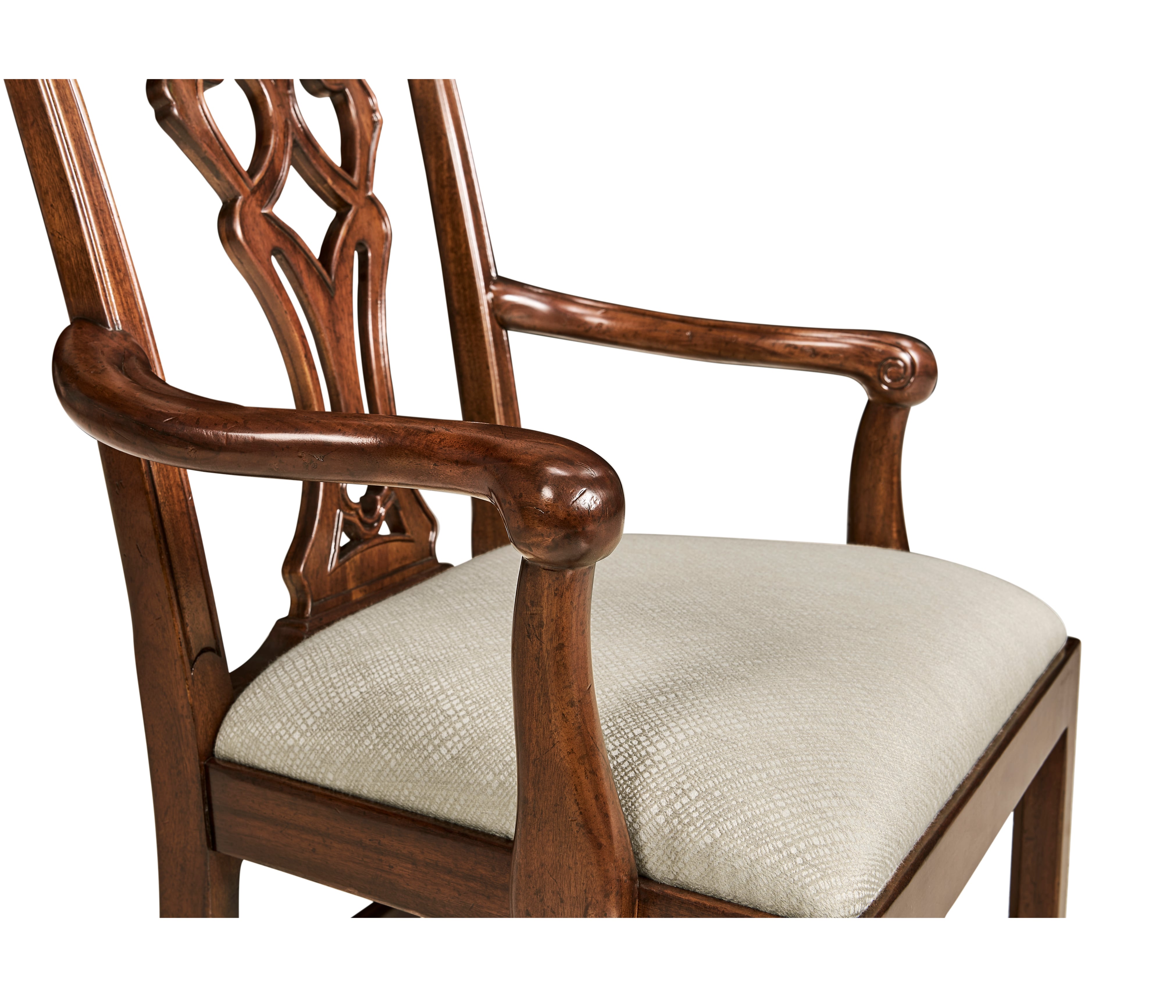 Jonathan Charles Buckingham Chippendale Antique Mahogany Arm Chair