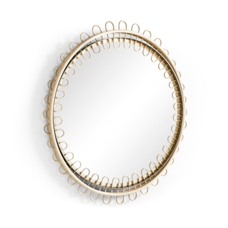 Vorticity Oval Rattan Mirror