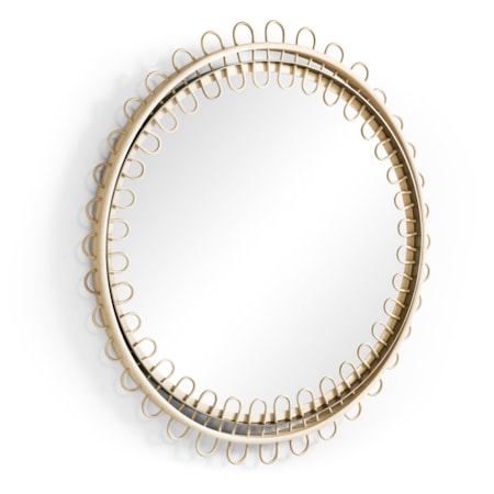 Vorticity Oval Rattan Mirror