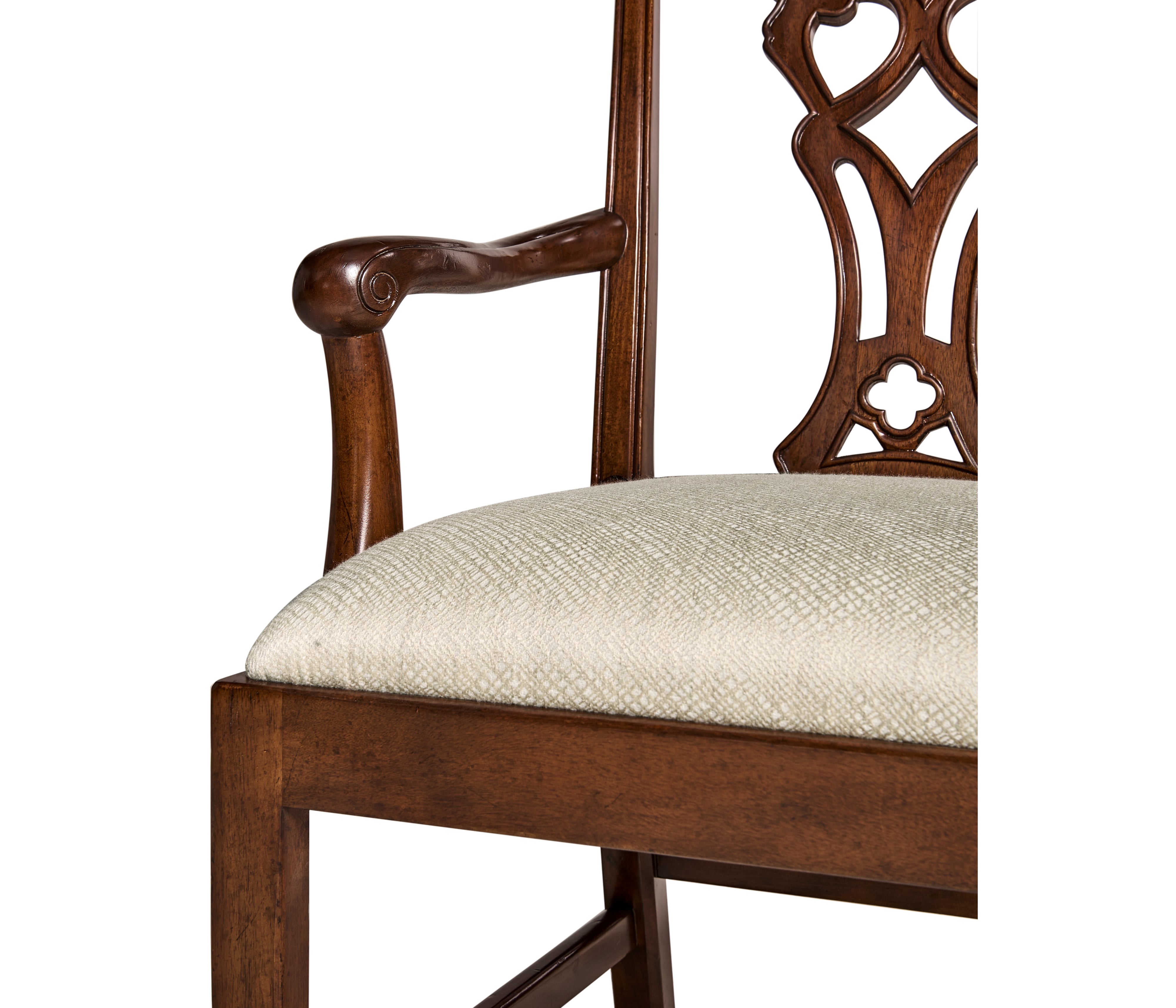 Jonathan Charles Buckingham Chippendale Antique Mahogany Arm Chair