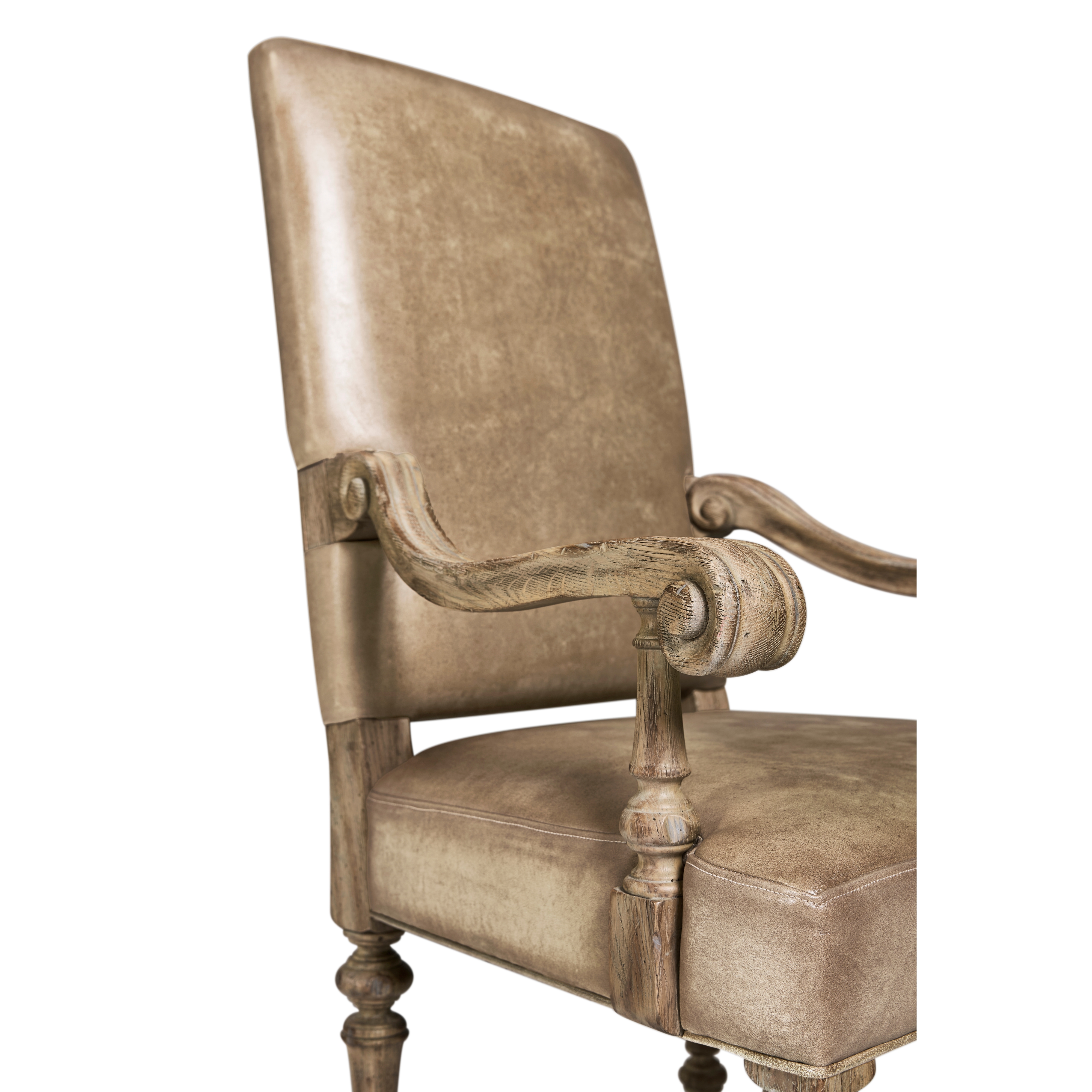Jonathan Charles Sagehill Leather Arm Chair