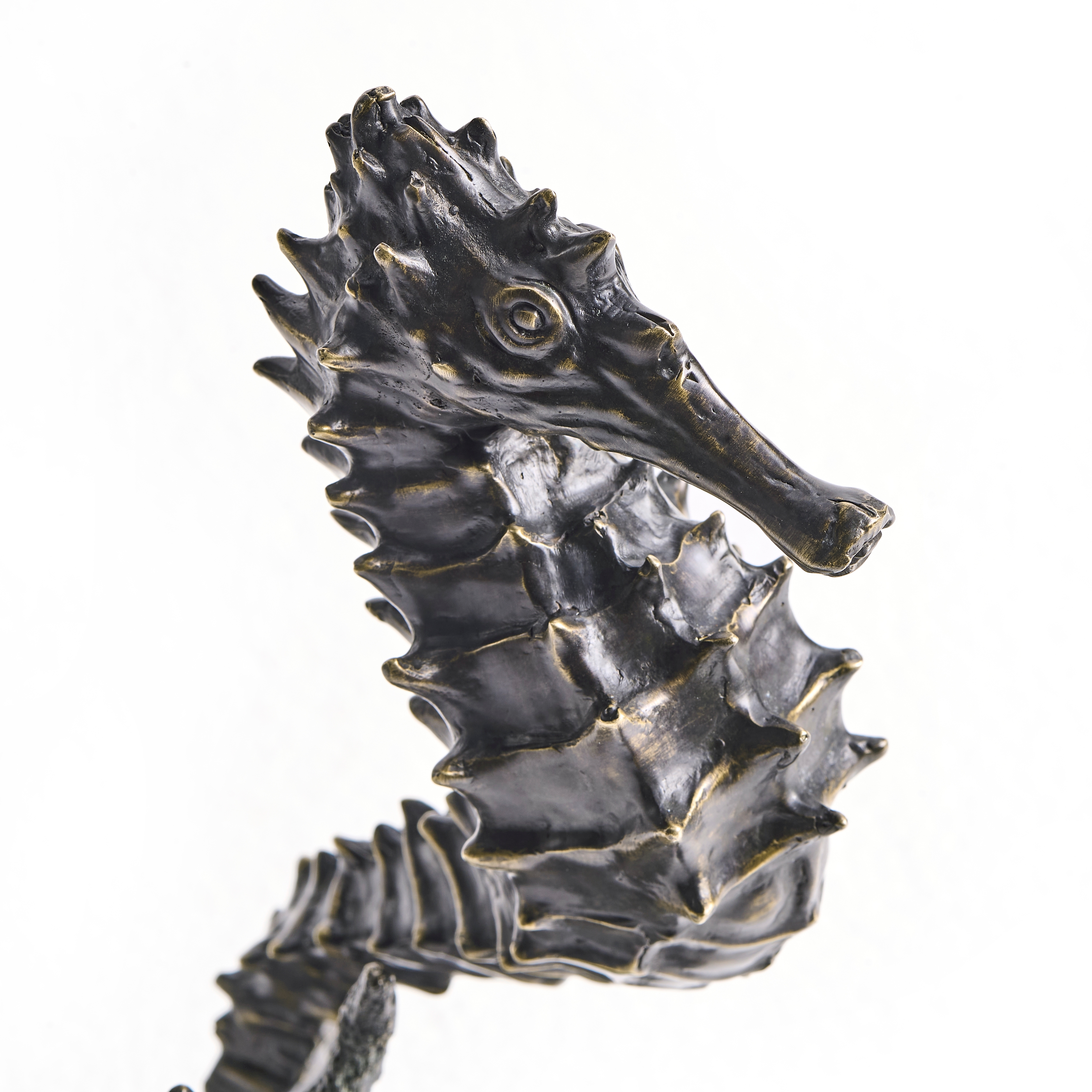 Jonathan Charles JC Traditional Antique Dark Bronze Seashorse