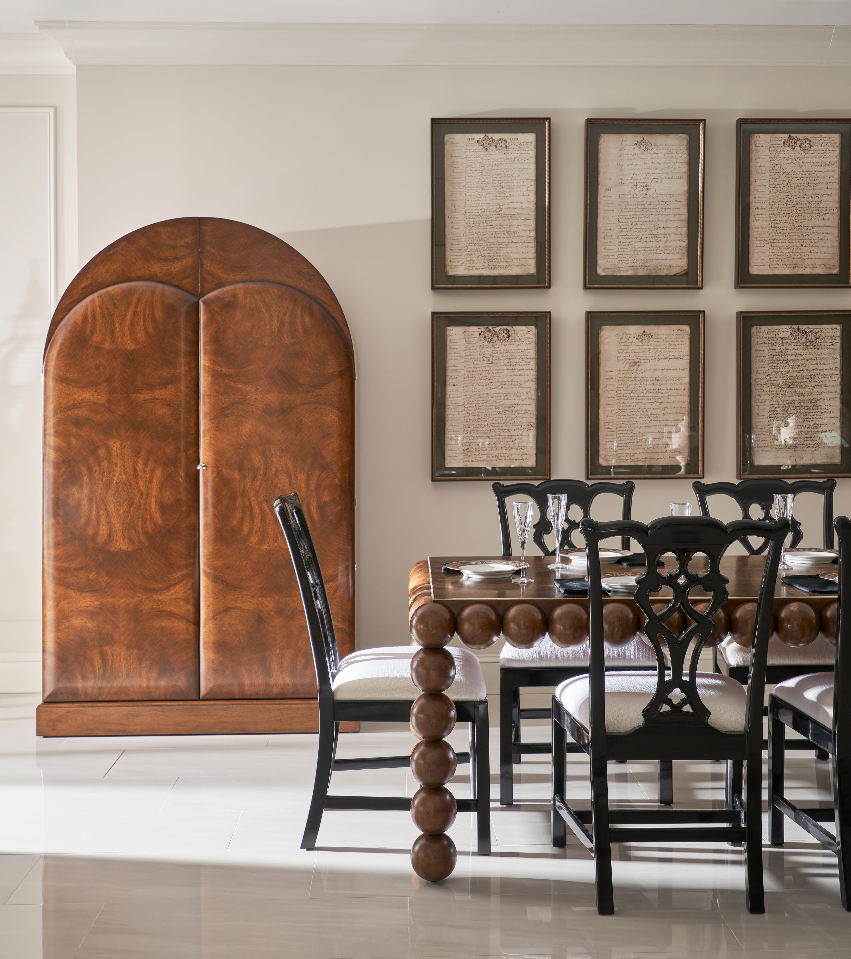 Jonathan Charles JC Modern Orb Rectangular Dining Table