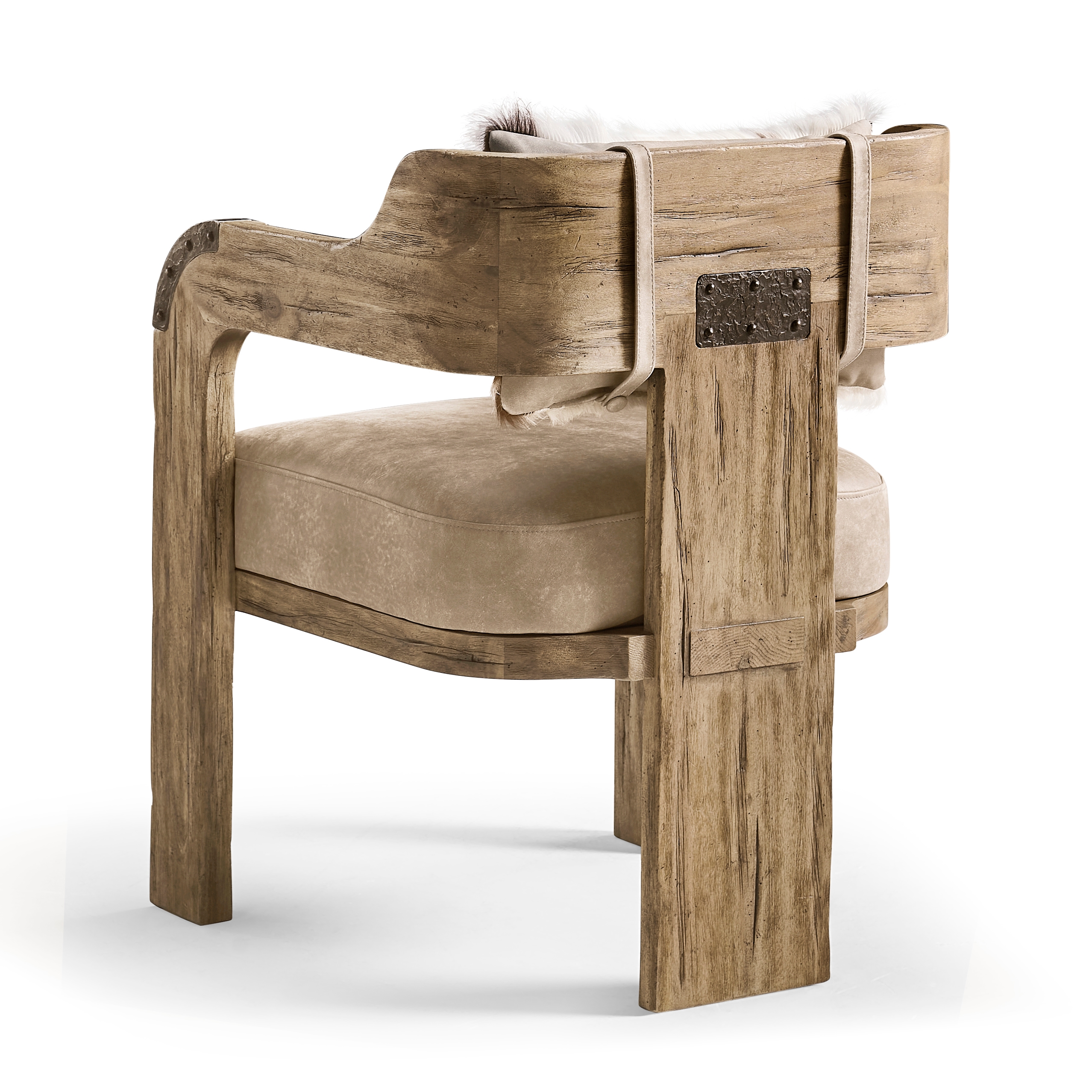 Jonathan Charles Stone Ridge Leather & Hide Arm Chair