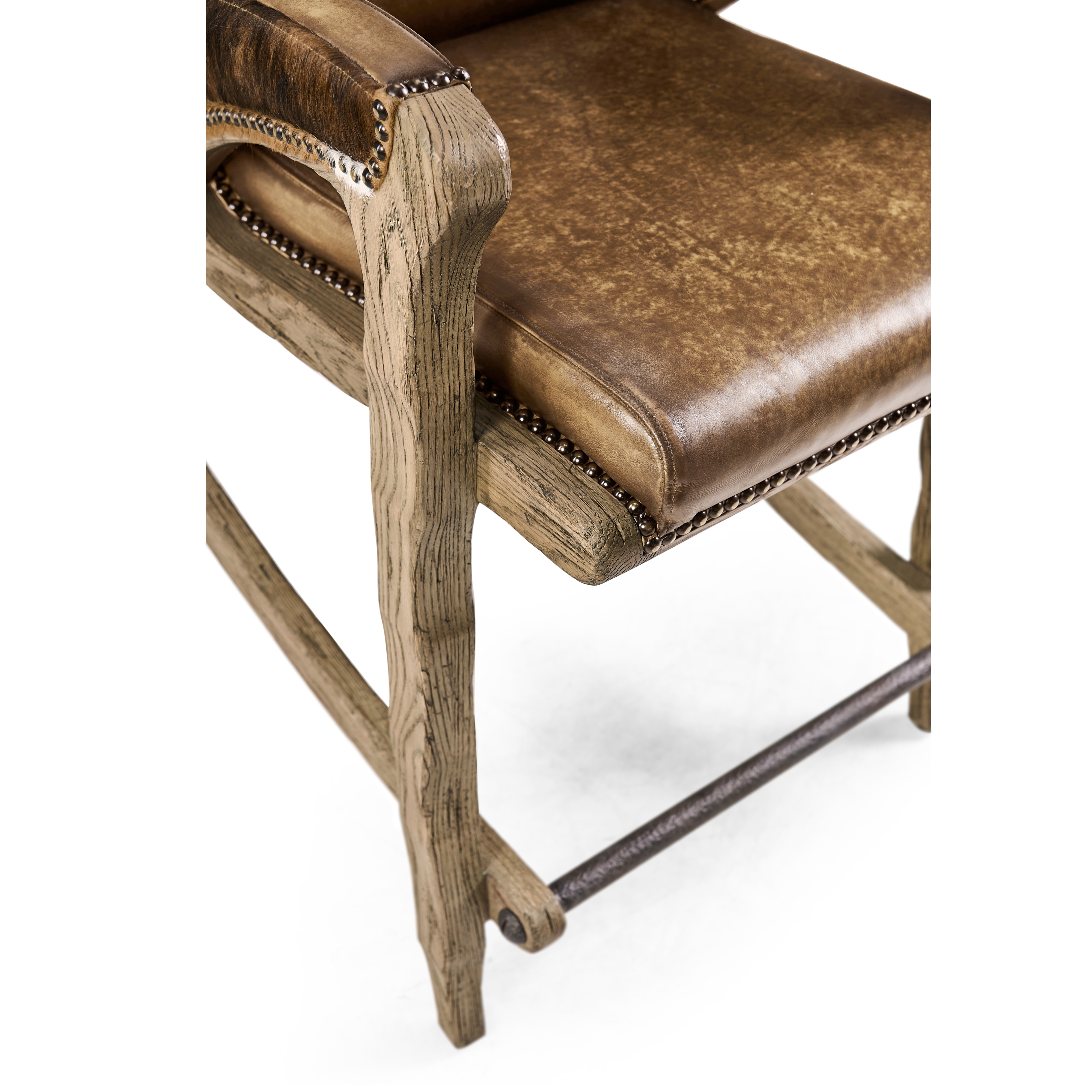 Jonathan Charles Echo Canyon Leather & Hide Counter Stool