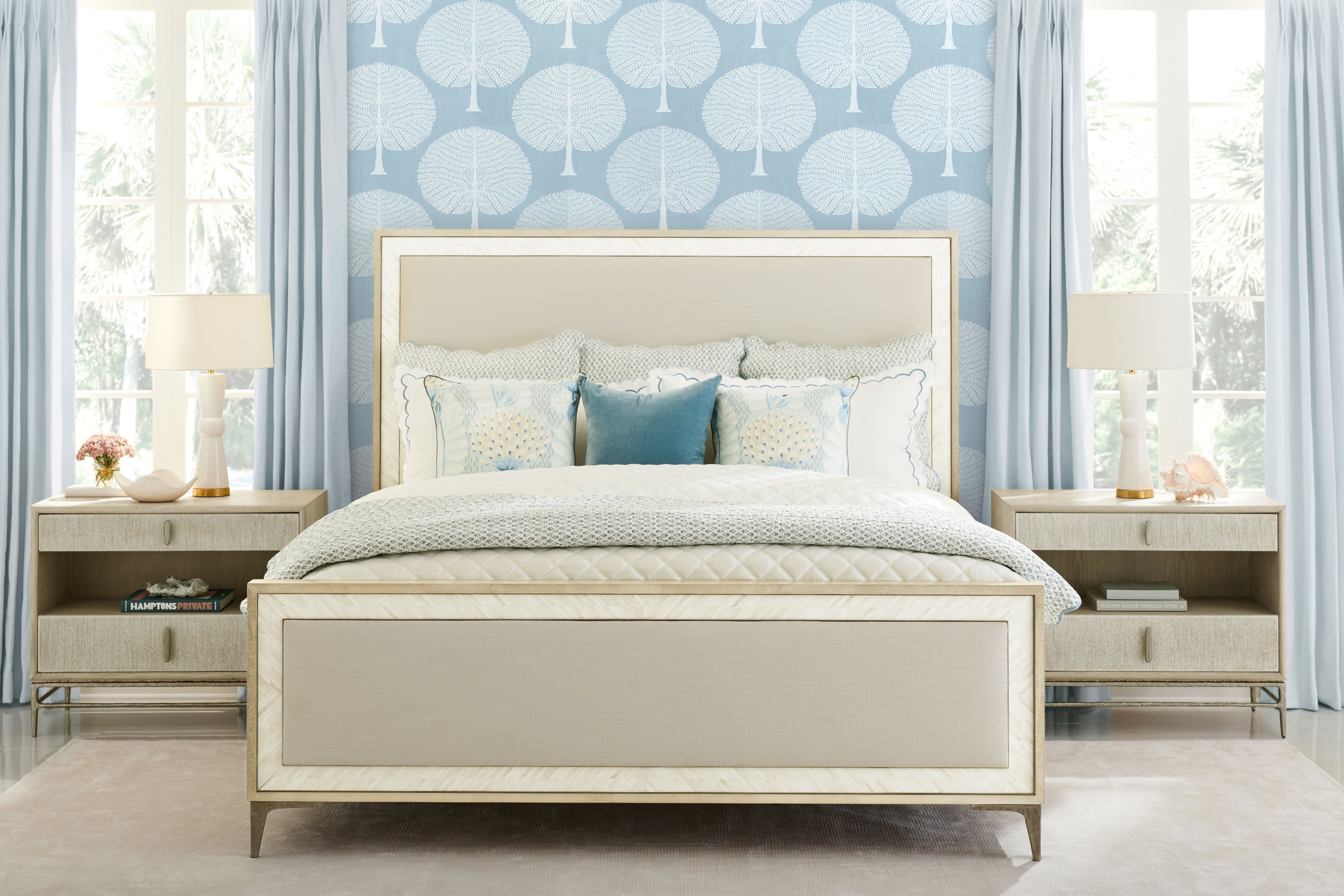 Jonathan Charles Water Clapotis Danish Cord Nightstand