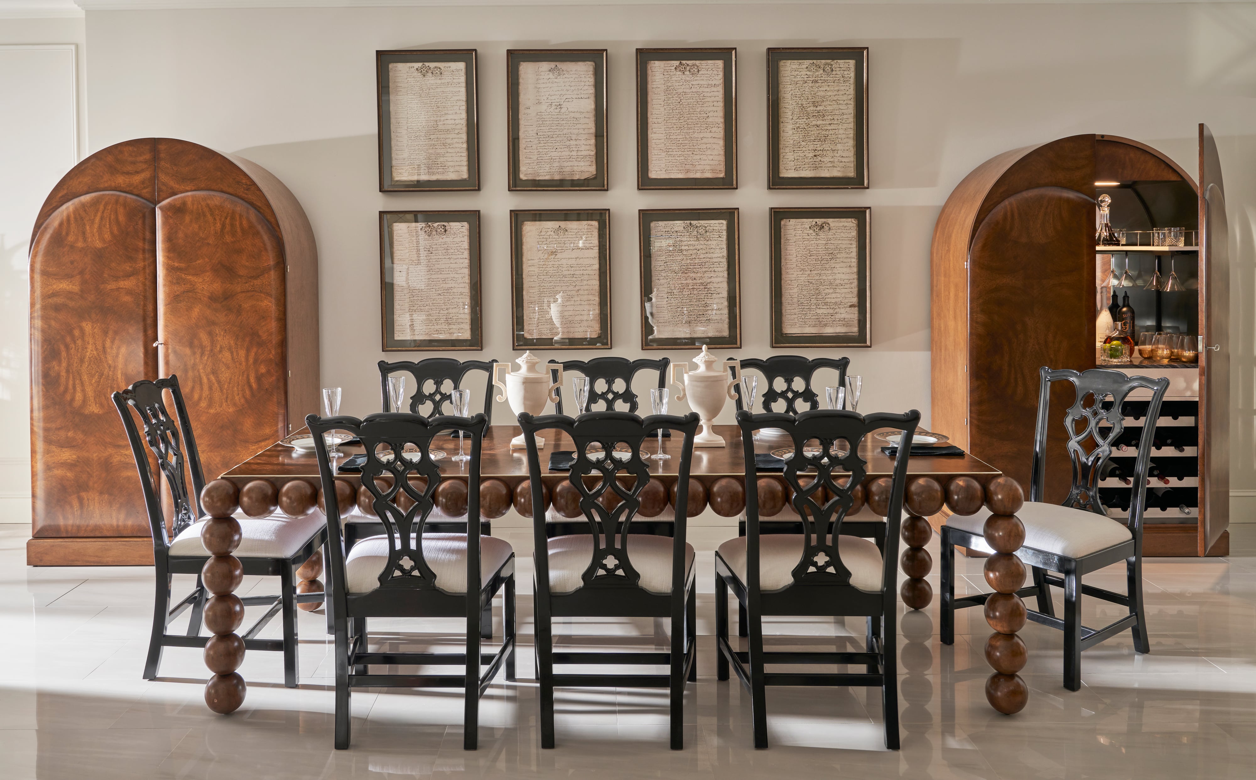 Jonathan Charles JC Modern Orb Rectangular Dining Table