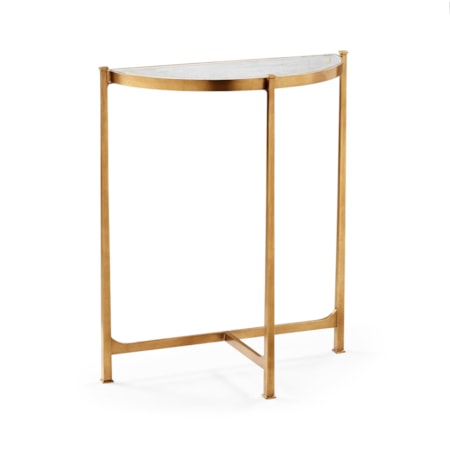 Églomisé & Gilded Iron Demilune Console