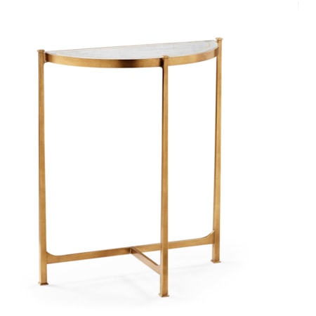 Églomisé & Gilded Iron Demilune Console