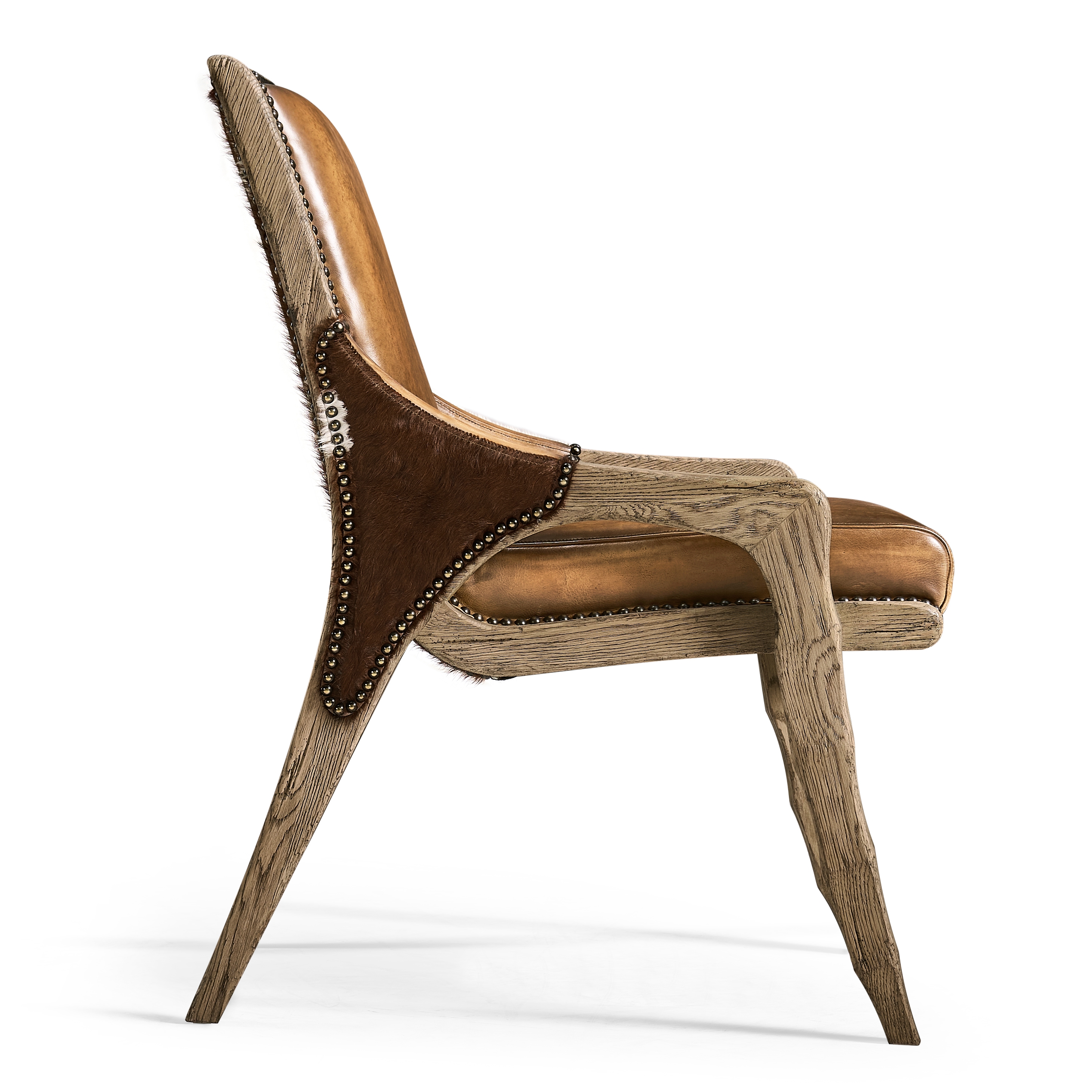 Jonathan Charles Echo Canyon Leather & Hide Side Chair