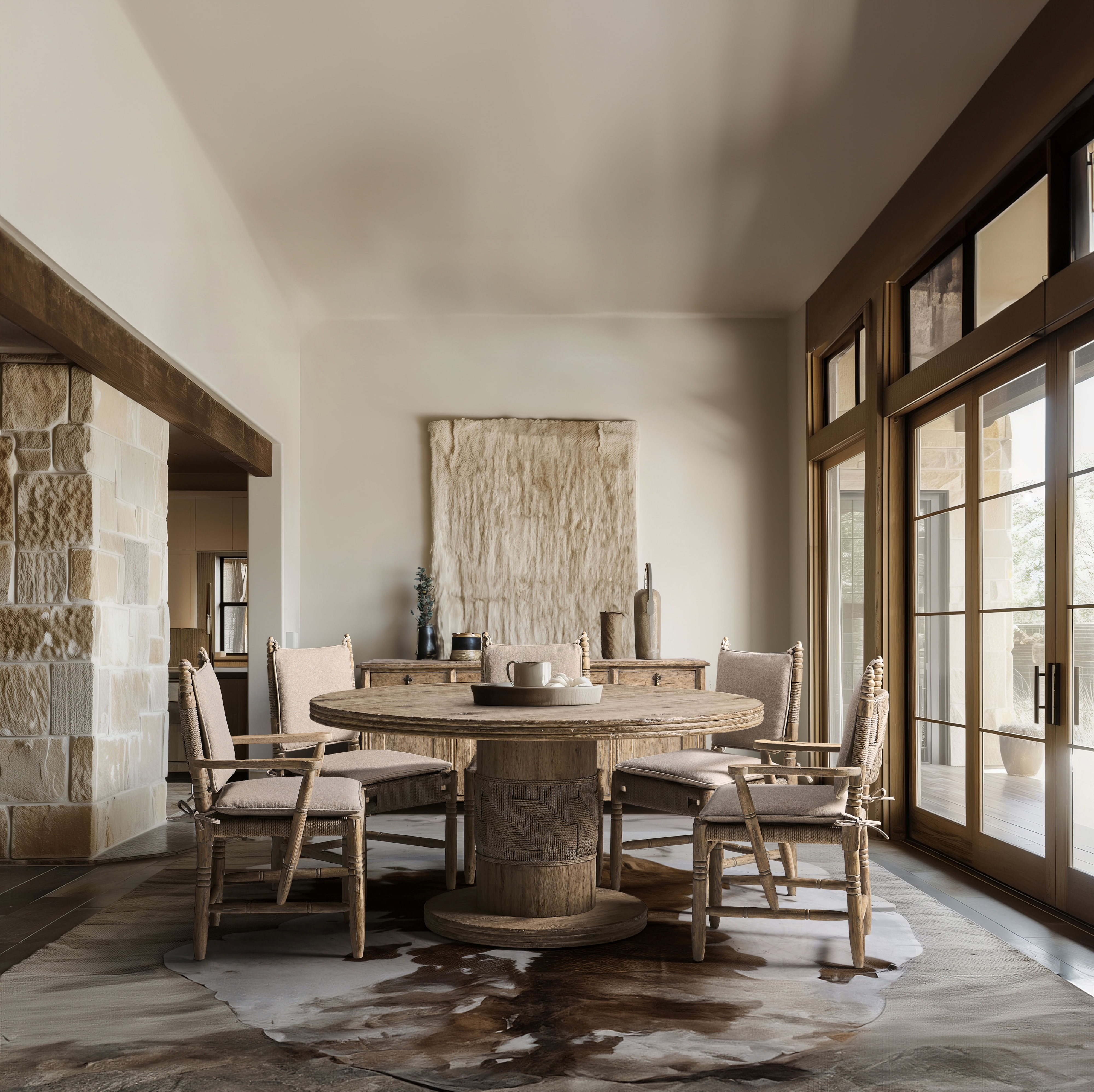 Jonathan Charles Sagehill Rush Seat Arm Chair