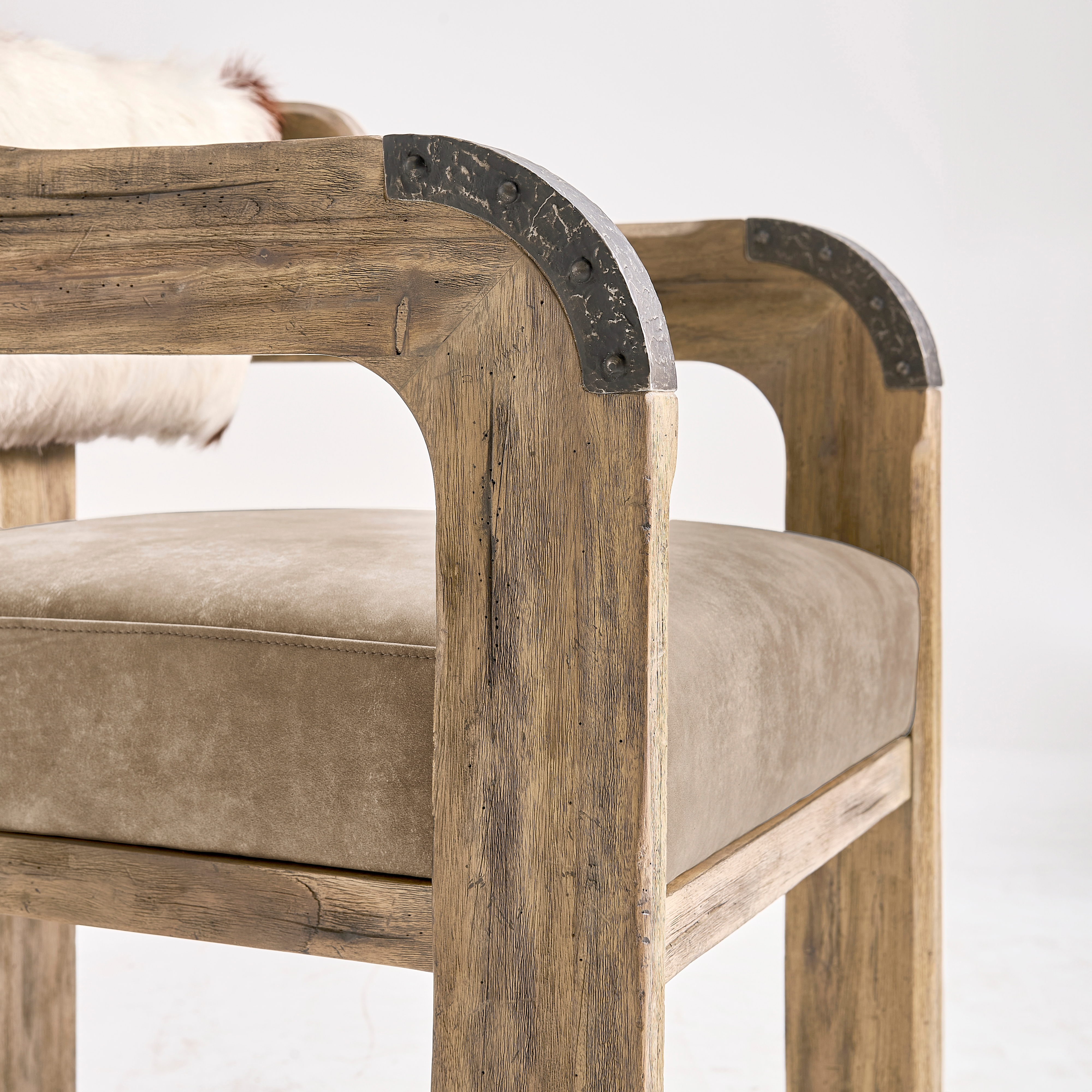 Jonathan Charles Stone Ridge Leather & Hide Arm Chair