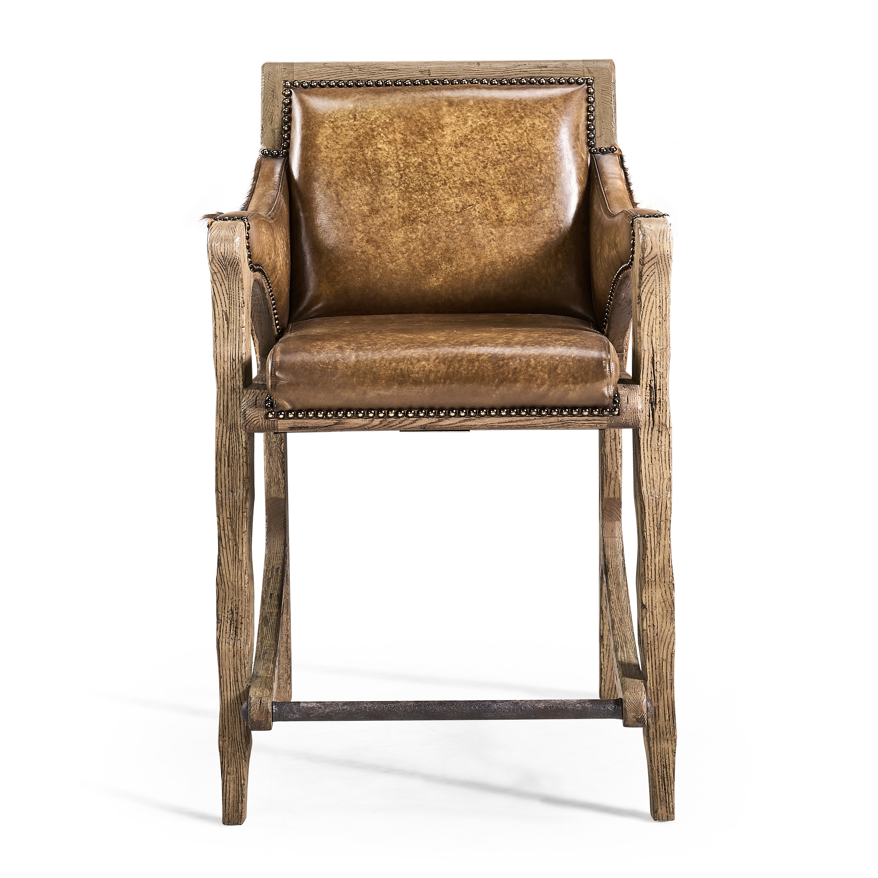 Jonathan Charles Echo Canyon Leather & Hide Counter Stool