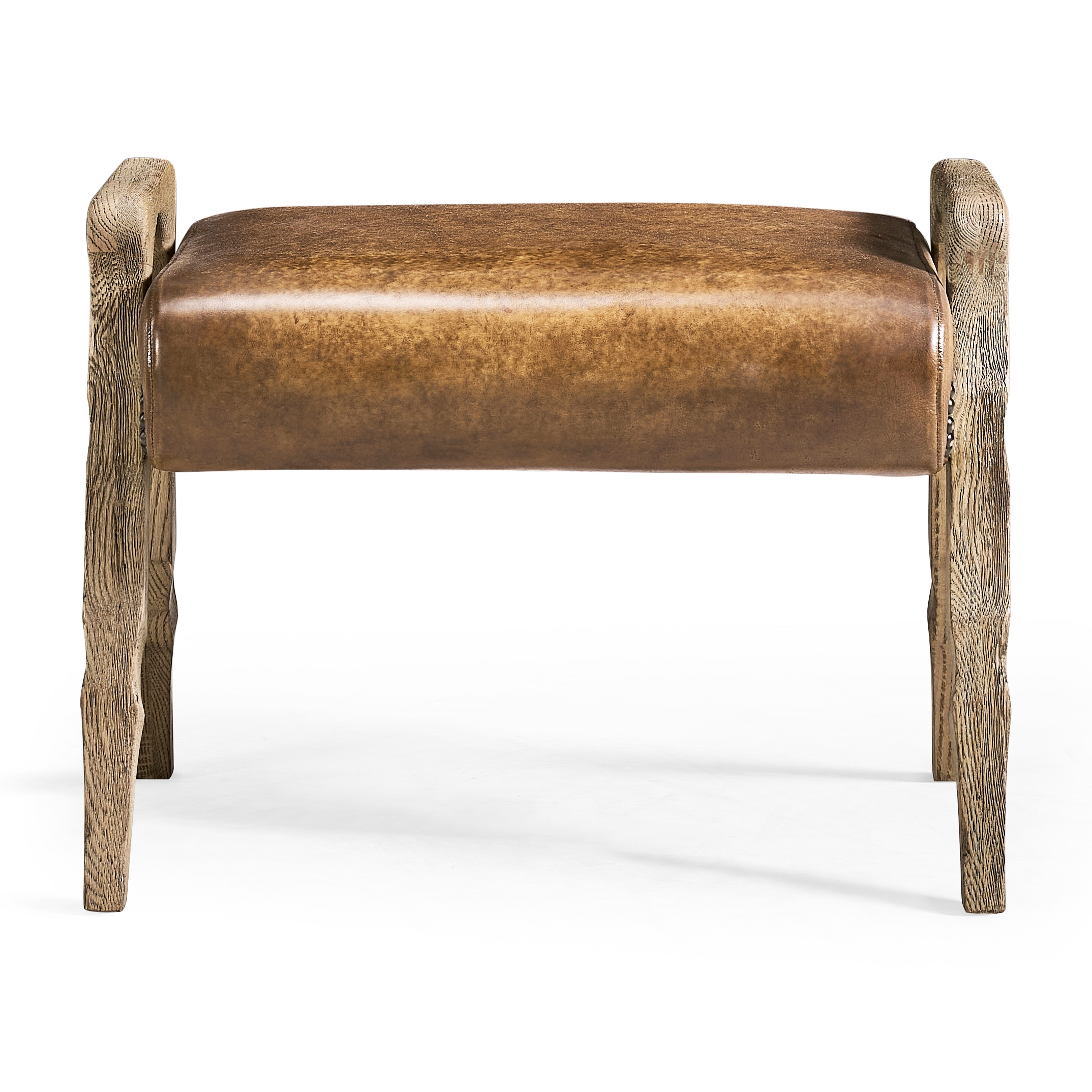 Jonathan Charles Echo Canyon Leather Footstool